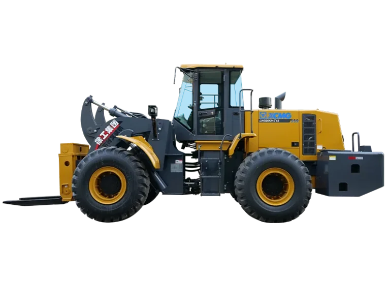 XCMG LW500KV-T18 Stone Fork Loader — 18000 kg rated load, 170 kW diesel, rock fork attachment