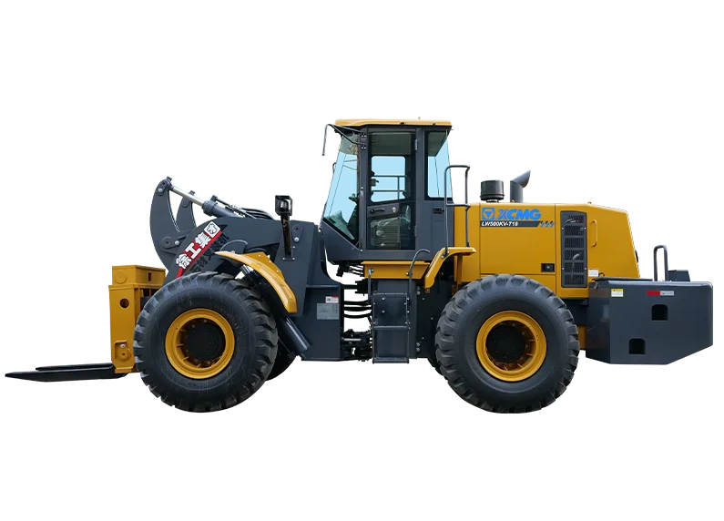 XCMG LW500KV-T18 Stone Fork Loader — 18000 kg rated load, 170 kW diesel, rock fork attachment