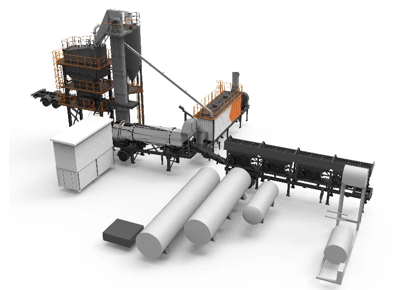 XCMG XAP125M Mobile Asphalt Mixing Plant — 120 t/h rated productivity, 1600 kg/batch mixing capacity, 285 kW power, modular mobile units