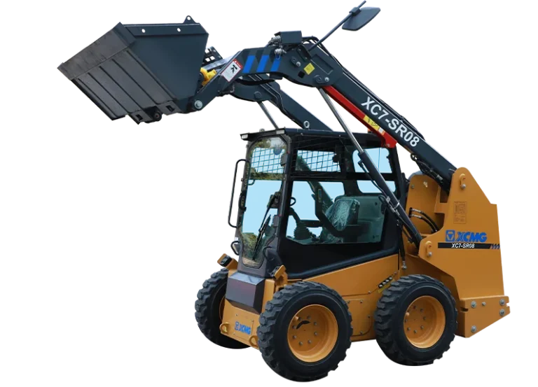 XCMG XC7-SR08 Skid Steer Loader — 0.45 m3 bucket, 955 kg rated load, 50.2 kW diesel, two-speed hydraulics