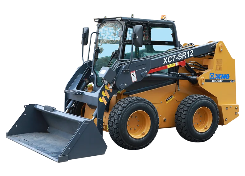 XCMG XC7-SR12 Skid Steer Loader — 0.6 m3 bucket, 1260 kg rated load, 61.3 kW diesel, 156 L/min high-flow option