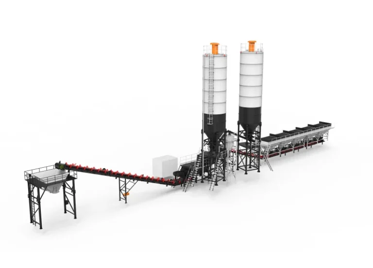 XCMG XC700S high-speed stabilized soil mixing plant — 700 t/h rated productivity, 240 kW installed power, 55x14 m modular layout