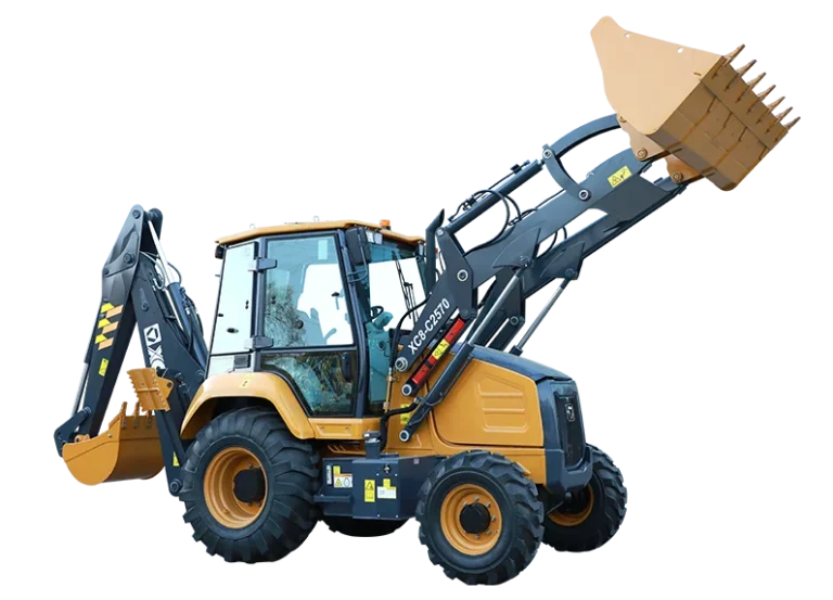 XCMG XC8-C2570 Backhoe Loader — 1.0 m3 bucket, 2500 kg rated load, 0.2 m3 backhoe bucket, 4440 mm dig depth, 73.5 kW