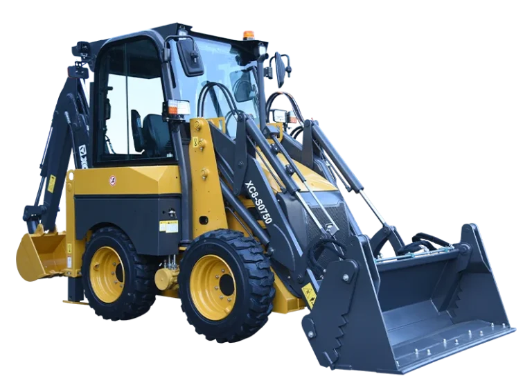 XCMG XC8-S0750 Backhoe Loader — 0.36 m3 bucket, 700 kg rated load, 0.06 m3 backhoe bucket, 2755 mm dig depth, 45 kW