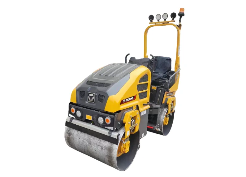 XCMG XD80 Light Tandem Roller — 1,600 kg, 800 mm width, Kubota 16.1 kW, EU Stage V