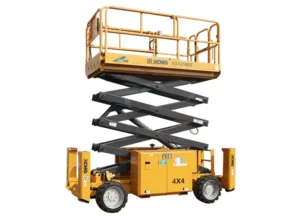 XCMG XG1218RT-AS Engine-Powered Rough Terrain Scissor Lift — 12 m working height, 455 kg rated load, 18.2 kW engine, 4400 kg total weight