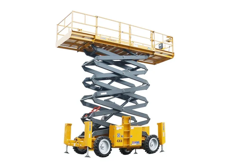 XCMG XG1823ERT Electric Rough Terrain Scissor Lift — 18.1 m working height, 700 kg rated load, 48V 480Ah battery, 8380 kg total weight