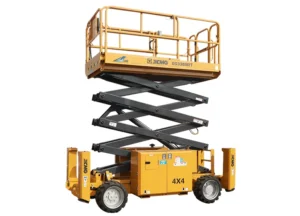XCMG XG3369RT-ANSI Engine-Powered Rough Terrain Scissor Lift — 39 ft 4 in working height, 1003 lbs rated load, 25 hp engine, 9700 lbs total weight, ANSI compliant