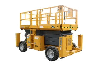 XCMG XG4390RT-ANSI Engine-Powered Rough Terrain Scissor Lift — 49 ft 3 in working height, 1499 lbs rated load, 50 hp engine, 15983 lbs total weight, ANSI compliant