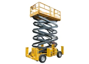 XCMG XG5390RT-ANSI Engine-Powered Rough Terrain Scissor Lift — 59 ft 5 in working height, 1499 lbs rated load, 50 hp engine, 17637 lbs total weight, ANSI compliant