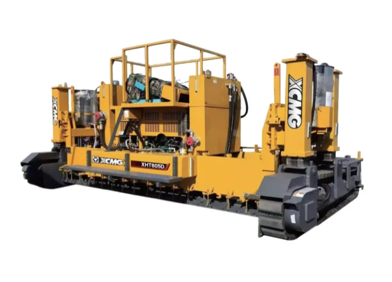 XCMG XHT605D Slipform Paver — 3.5-6 m paving width, 400 mm max thickness, two-track concrete paver with Cummins engine