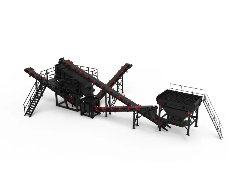 XCMG XPSL125 Asphalt Recycling Material Crushing and Screening Equipment — 45 kW motor, 120 t/h belt feeder, magnet-equipped feed conveyor