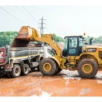CAT 950 GC Wheel Loader loading a tipper truck with gravel