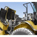 CAT 972L one-piece tilting hood raised for engine access