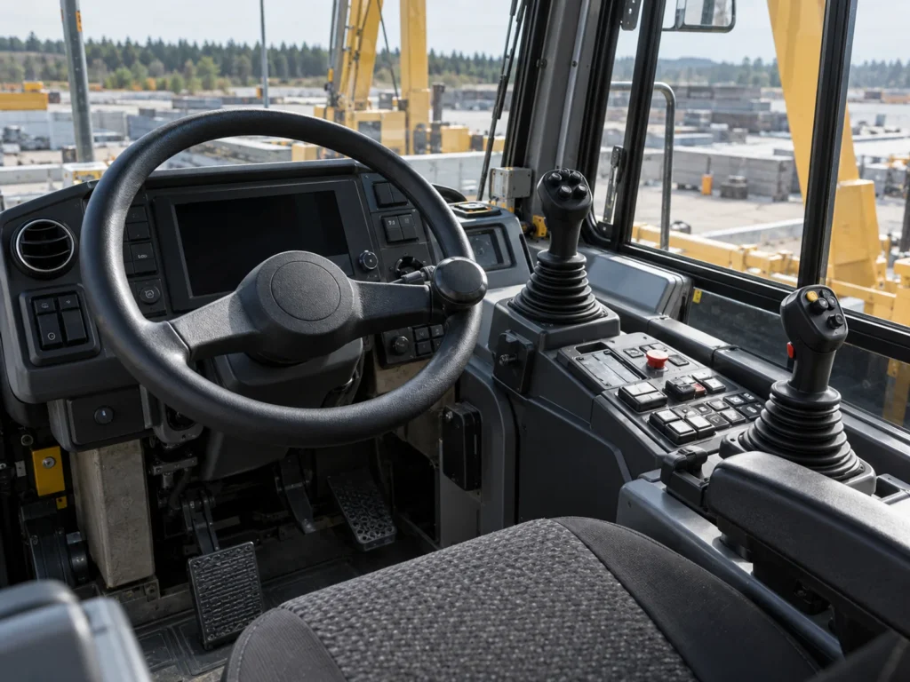 Controles y palancas de mando para operadores de grúas sobre camioneta